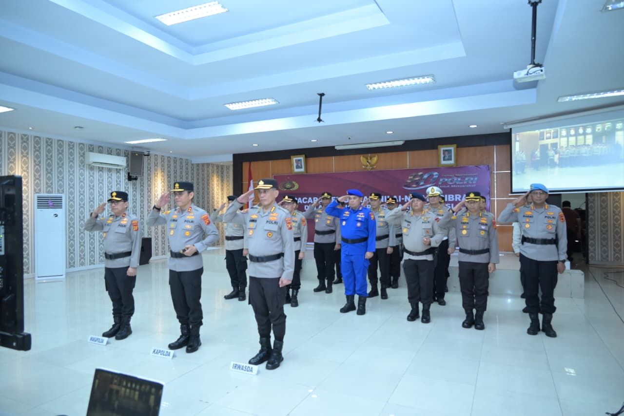 Polda Jambi Ikuti Vicon Upacara Nilai-Nilai Tribrata dalam Rangka Hari Bhayangkara ke-80