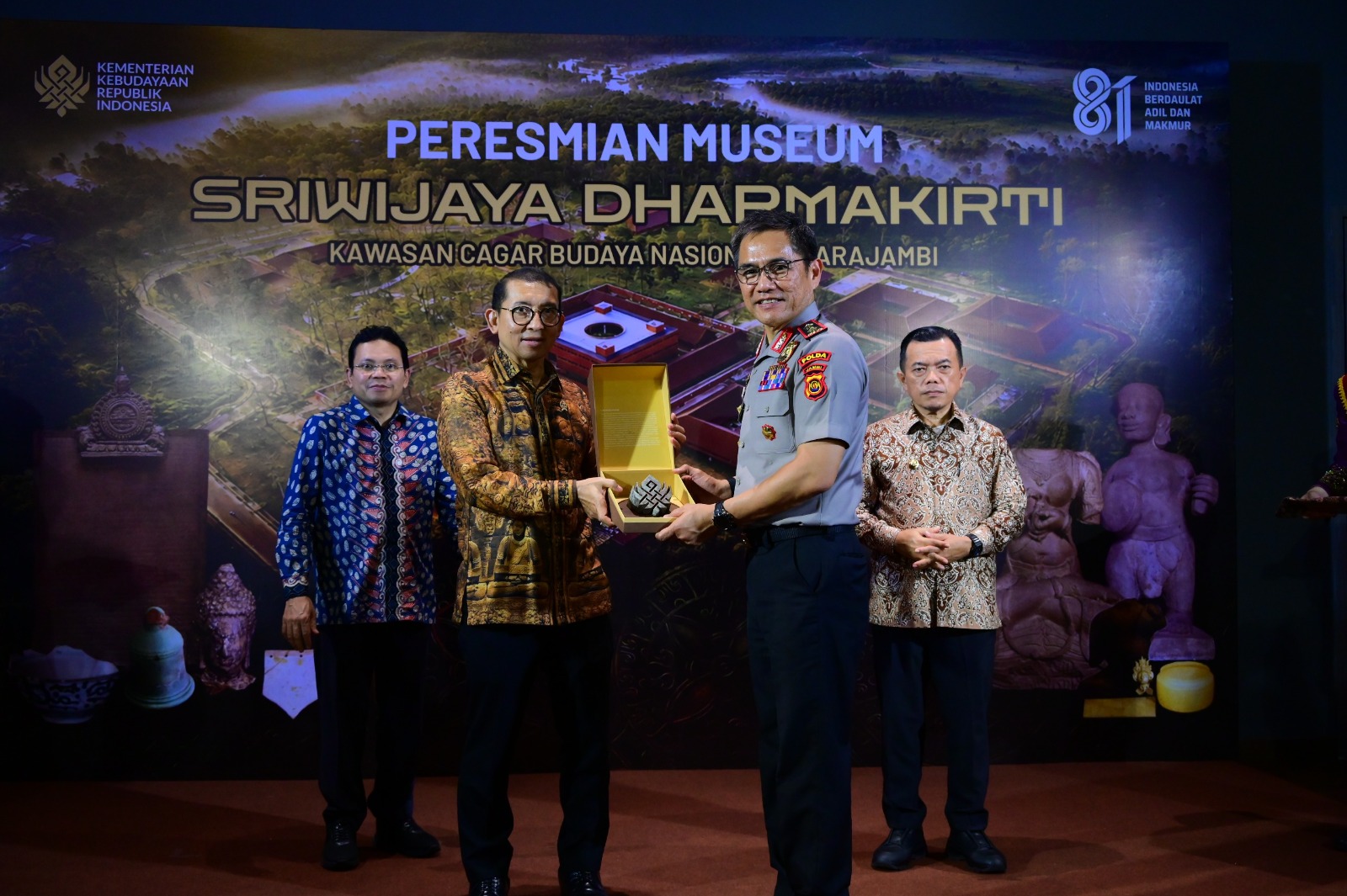 Kapolda Jambi Hadiri Peresmian Museum Sriwijaya Dharmakirti, Dorong Pelestarian Warisan Budaya Muaro Jambi